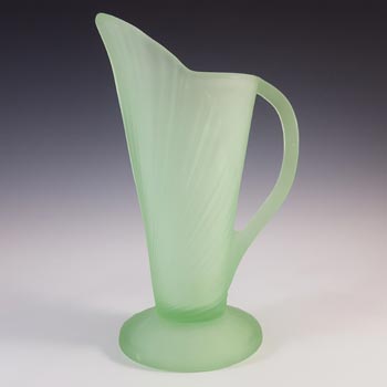 (image for) Bagley #3072 Art Deco Vintage Green Glass 'Sunburst' Vase
