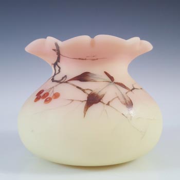 (image for) MARKED Thomas Webb Victorian Burmese Uranium Glass Vase