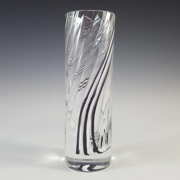 (image for) Caithness Vintage Black & White Glass 'Flamenco' Striped Vase