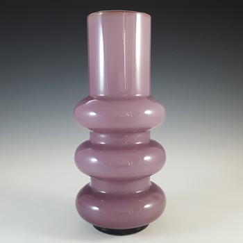 (image for) Ryd Glasbruk Swedish / Scandinavian Purple Glass Hooped 10" Vase