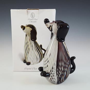 (image for) Crystal Clear Collectables Black & White Glass Dog Sculpture