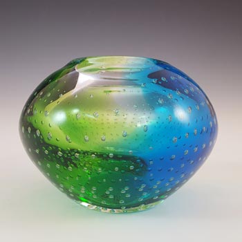 (image for) Chinese Murano Style Green & Blue Sommerso Glass Vase