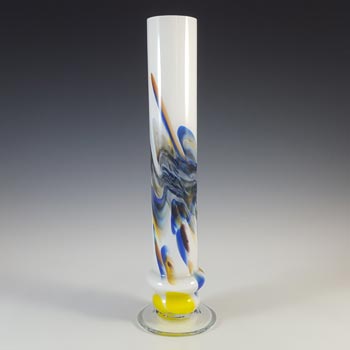 (image for) Chinese 'Lotus Flower / Snowflakes' Stem Vase by Dalian Glass Co