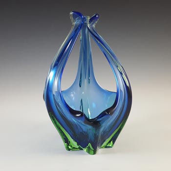 (image for) Cristallo Venezia CCC Murano Blue & Green Sommerso Glass Bowl