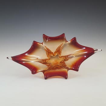 (image for) Cristallo Venezia Vintage Murano Red & Clear Sommerso Glass Bowl
