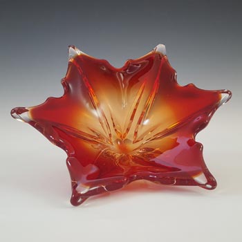 (image for) Cristallo Venezia MCM Murano Red & Clear Sommerso Glass Bowl