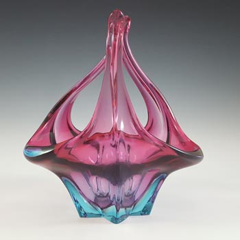 (image for) Cristallo Venezia CCC Murano Pink & Blue Sommerso Glass Bowl