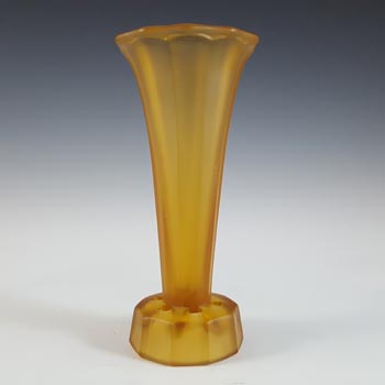(image for) Ankerglas Bernsdorf 1930's Art Deco Amber Glass 'Trumpet' Vase