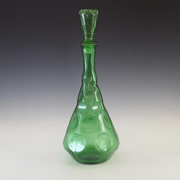 LARGE Empoli Italian Green Glass Dimpled 'Genie' Bottle