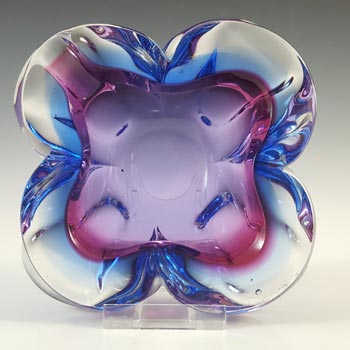 (image for) Murano Purple & Blue Sommerso Glass Vintage Geode Bowl
