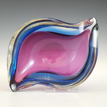 (image for) Murano Pink & Blue Sommerso Glass Retro Geode Bowl