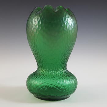 (image for) Kralik Art Nouveau Iridescent Green Glass 'Martelé' Vase
