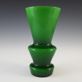 (image for) Lindshammar / Alsterbro Swedish Green Hooped Glass Vase