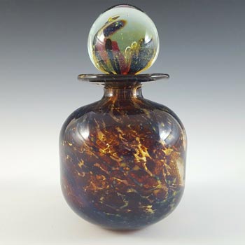 (image for) Mdina 'Tortoiseshell' Maltese Brown Glass Decorative Bottle - Signed