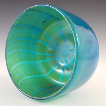 (image for) Mdina 'Ming' Maltese Blue & Green Glass Vase / Bowl - Signed