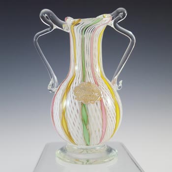 (image for) L Nason Murano Zanfirico Filigree & Aventurine Glass Vase - Labelled