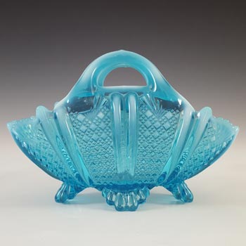 (image for) Davidson Blue Pearline Glass 'Richelieu' Basket Bowl