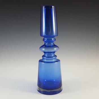 (image for) Japanese Vintage Scandinavian Style Blue Cased Hooped Glass Vase