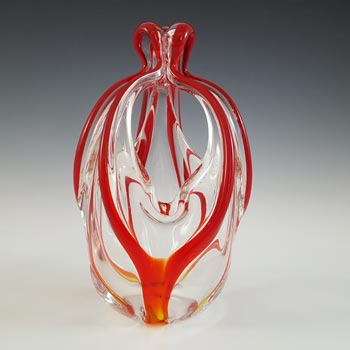 (image for) Crystal Brand Retro Chinese Red & Clear Glass Basket