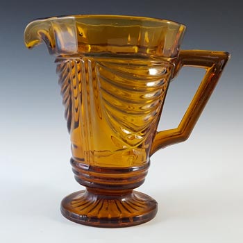 (image for) Sowerby #2550 Art Deco Vintage Amber Glass Water Jug