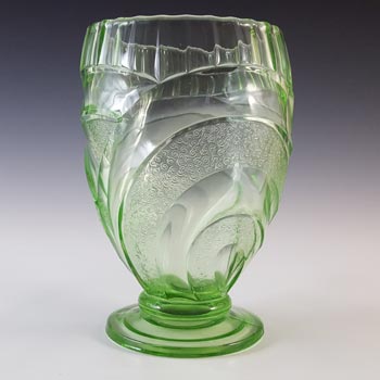(image for) Sowerby #2616 Art Deco Vintage Green Glass Celery Vase
