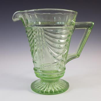 (image for) Sowerby #2550 Art Deco Vintage Green Glass Water Jug