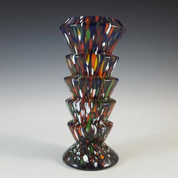 Ernst Steinwald / Franz Tomschick Czech Multicoloured Spatter Glass Vase