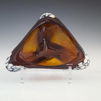 (image for) Retro Brown & White Speckled Glass Bowl / Ashtray