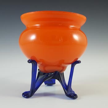 (image for) Welz Czech Art Deco Red & Blue Tango Glass Vase / Bowl