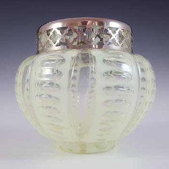 Victorian / Art Nouveau Uranium Vaseline Glass Posy Vase