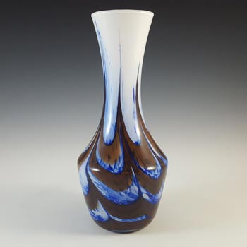 (image for) Vetreria Artigiana Sanminiatello Empoli Blue & Brown Glass Vase