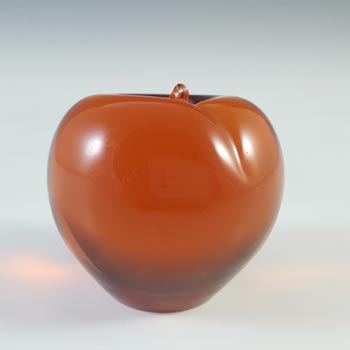 (image for) MARKED Wedgwood Topaz Glass Apple Paperweight L5001