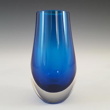 (image for) Whitefriars #9497 Blue Cased Glass Vase