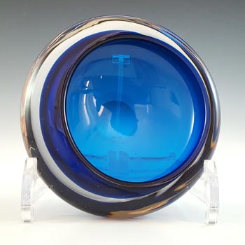 Whitefriars #9514 Cased Blue Glass Vintage Bowl / Ashtray