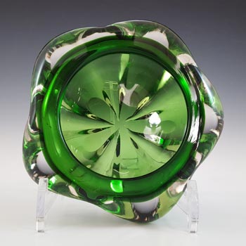 (image for) Whitefriars #9625 Meadow Green Glass Lobed Bowl / Ashtray