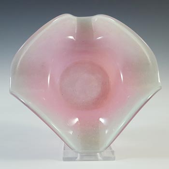 (image for) SIGNED Vasart Pink & Green Mottled Glass Bowl B043