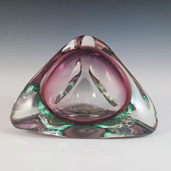 (image for) Arte Nuova Pustetto & Zanetti Murano Pink & Green Sommerso Glass Bowl