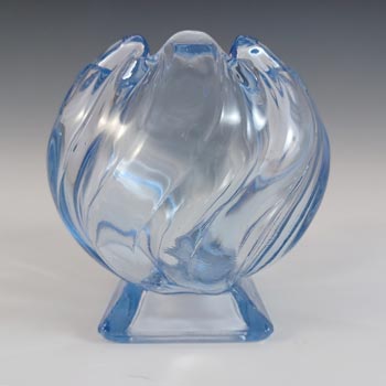 (image for) Bagley #3061 Art Deco Blue Glass Vintage 'Equinox' Posy Vase