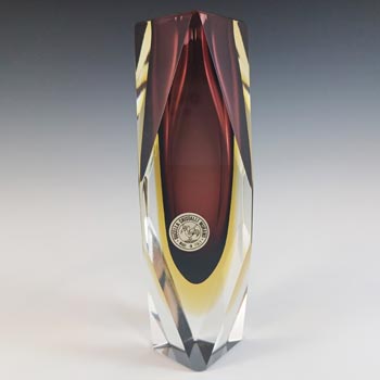 (image for) Bucella Cristalli Murano Faceted Purple & Amber Sommerso Glass Vase