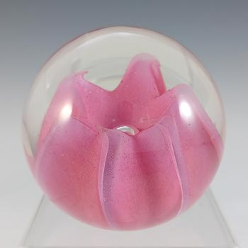 (image for) MARKED Caithness Vintage Pink Glass "Sea Gems" Paperweight
