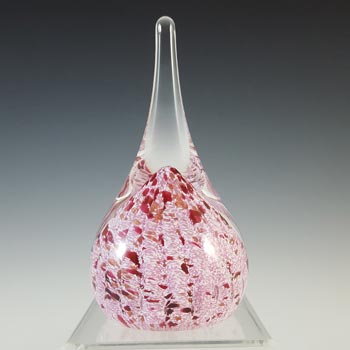 MARKED Caithness Pink & Aventurine Glass "Whispers" Paperweight