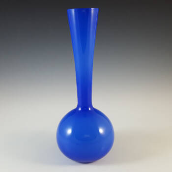 (image for) Scandinavian Style Retro Blue Opal Cased Glass Vase