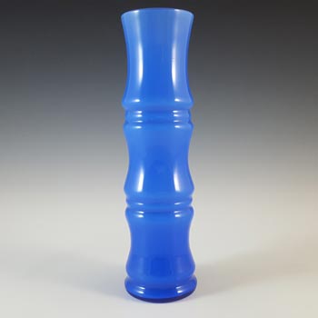 (image for) Chinese Vintage 1970's Blue Retro Cased Glass 'Bamboo' Vase