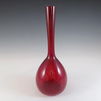 (image for) Elme Swedish / Scandinavian Red Vintage Glass Stem Vase