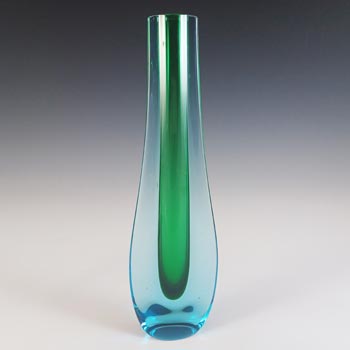 (image for) Galliano Ferro Murano Blue & Green Sommerso Glass Stem Vase