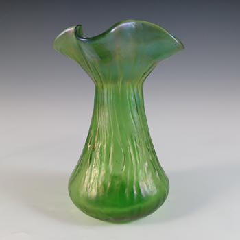 (image for) Loetz / Lötz Art Nouveau Antique Green Glass Creta Rusticana Vase