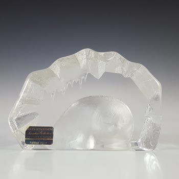 (image for) SIGNED Mats Jonasson #3150 Swedish Glass Seal Paperweight