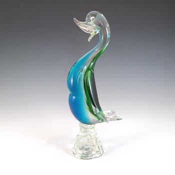 (image for) Murano Blue & Green Venetian Glass Swan / Duck Figurine