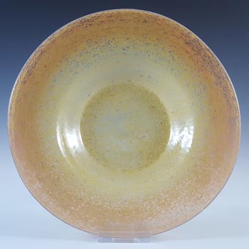 (image for) Vasart Orange & Yellow Mottled Glass Bowl / Saucer B017 - Signed