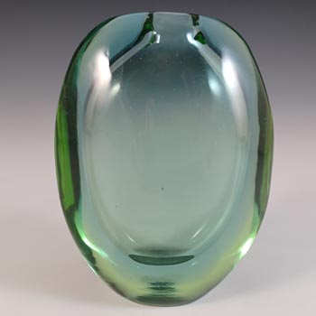 (image for) Skrdlovice #6430 Czech Green & Blue Glass Vase by Zdenka Strobachová